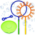 Juego de varitas de burbujas gigantes: juguete para niños y adultos para hacer burbujas, diversión al aire libre y actividades interiores para niñas y niños, para disfrutar con bandeja y 1 mini varita