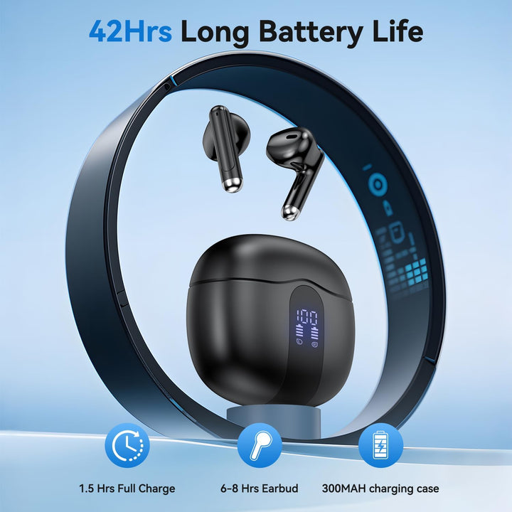 JYUESJKJ Auriculares inalámbricos, auriculares Bluetooth 5.4 estére...