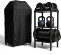 Rack ajustable para mancuernas/kettlebells 500-800LB de alta resistencia con cubierta Opt