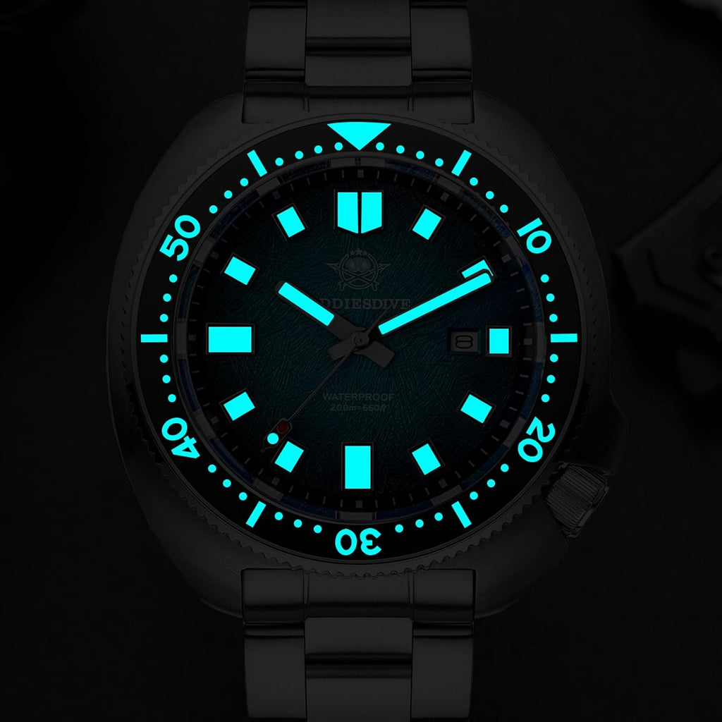ADDIESDIVE Relojes de cuarzo para buceo, zafiro sintético, 200 M, impermeable, bisel de cerámica, luminoso, de acero inoxidable, reloj grande para hombre