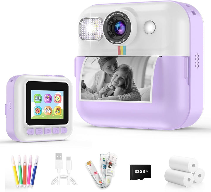 Cámara de impresión instantánea para niños, regalo de Navidad y cum...
