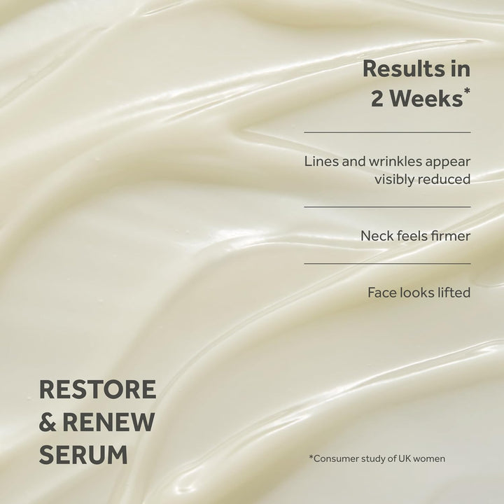 No7 Restore &amp; Renew - Suero multiacción para rostro y cuello, s...