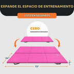 BalanceFrom Colchoneta de Gimnasia Plegable de 3 Paneles de 6 x 2 Pies – Almohadilla de 2 Pulgadas de Grosor con Superficie de Vinilo y Asas de Transporte para Tumbling, Yoga, Pilates, Entrenamientos
