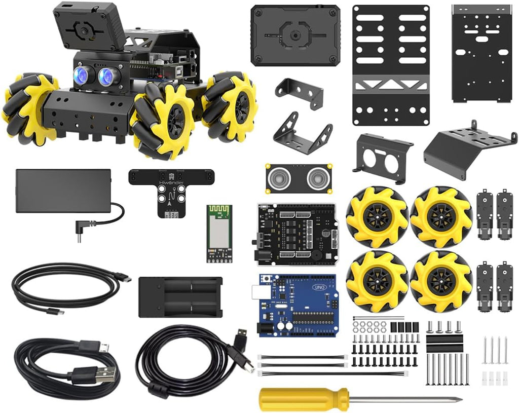 Kit robótico para Arduino Robot Car Cámara AI Reconocimiento de visión, seguimiento de objetivos, prevención de obstáculos, robot STEM programable, regalo para mayores de 14 a 16 años, kit