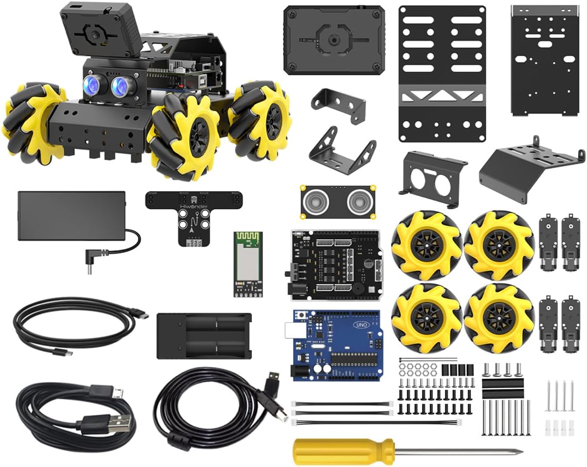 Kit robótico para Arduino Robot Car Cámara AI Reconocimiento de visión, seguimiento de objetivos, prevención de obstáculos, robot STEM programable, regalo para mayores de 14 a 16 años, kit