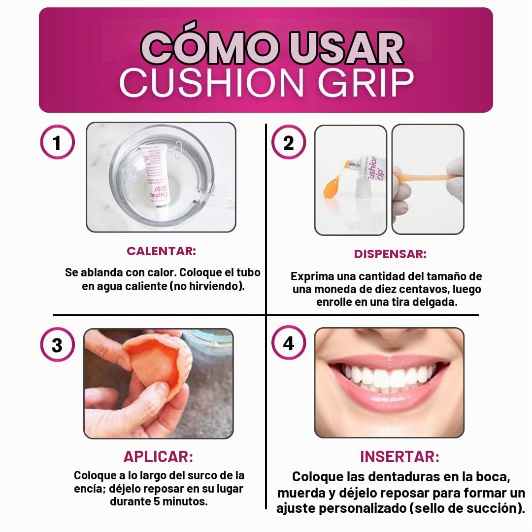 Cushion Grip Adhesivo termoplástico para dentadura postiza 1 oz