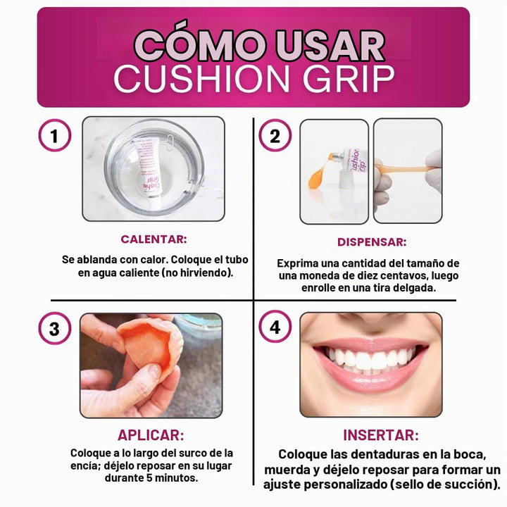 Cushion Grip Adhesivo termoplástico para dentadura postiza 1 oz