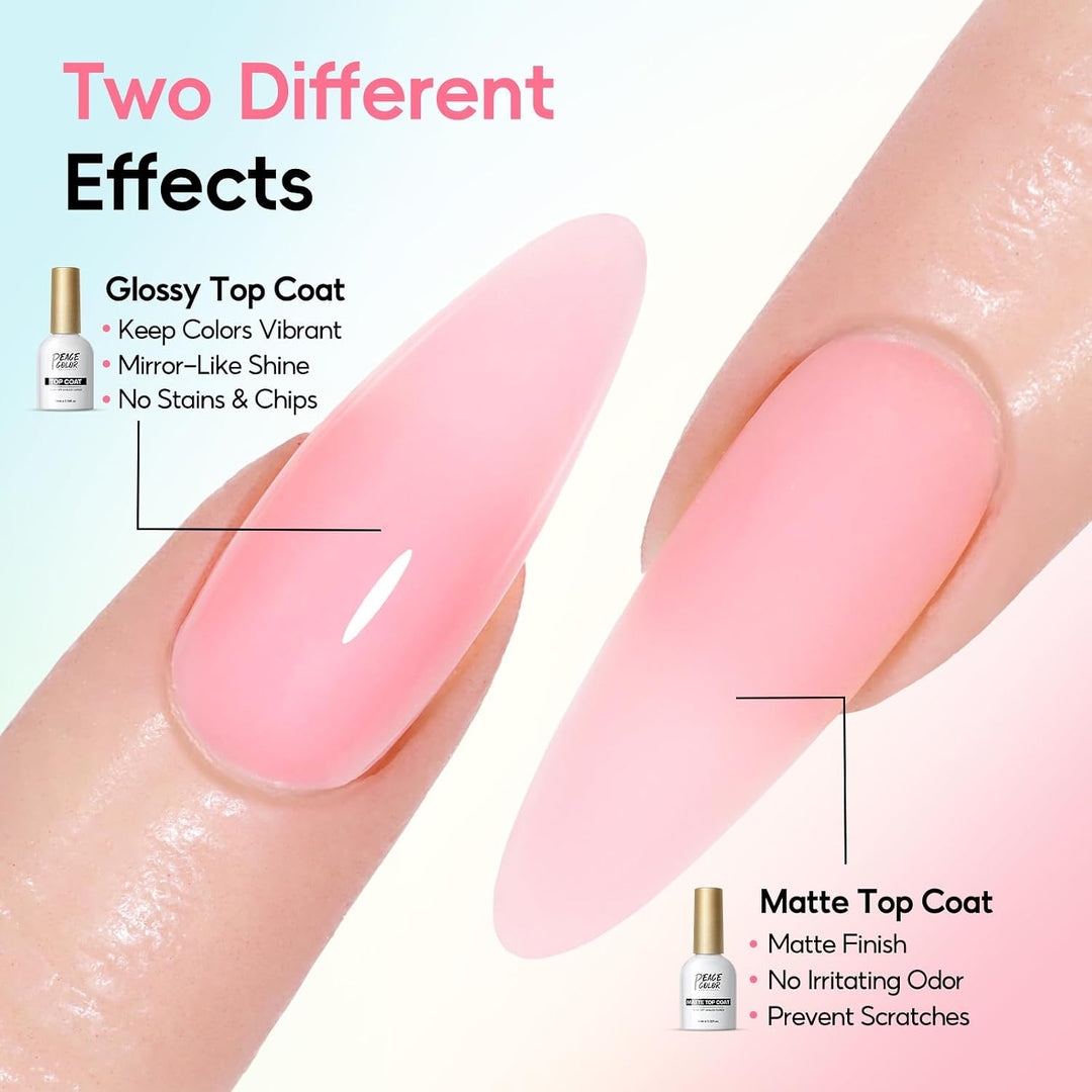PEACECOLOR Kit de uñas de gel con polvo acrílico de 50 piezas con l...