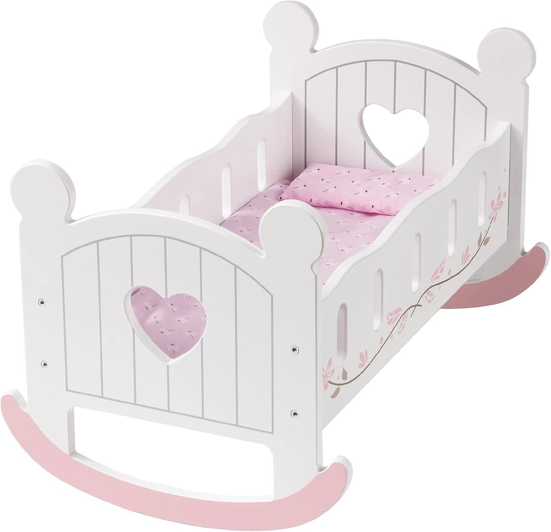ROBUD Cuna de madera para muñecas, juguetes de cama de muñeca, se a...