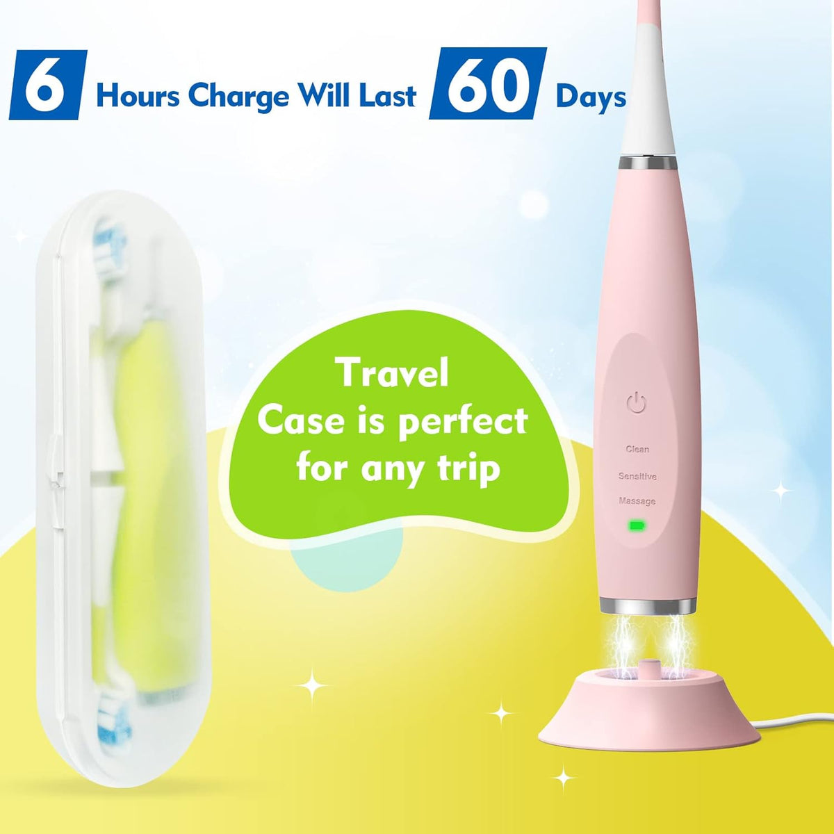 FUMEIKANG Cepillos de dientes eléctricos para niños, cepillo de die...