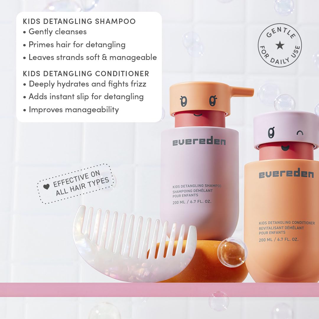 Evereden Mini juego de cuidado del cabello para niños: champú desen...