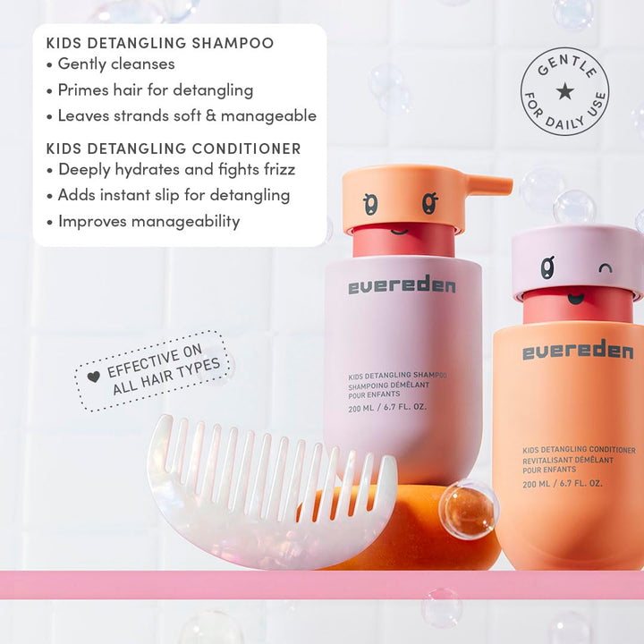 Evereden Mini juego de cuidado del cabello para niños: champú desen...