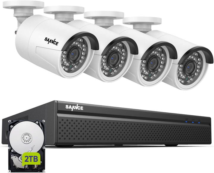 SANNCE Sistema de cámara de seguridad 4K POE - Grabadora NVR de 8 c...