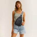 Bolso bandolera de 7L para mujeres y hombres, de cuero vegano, bolsos cruzados, riñonera, monedero, mochila sobre el hombro, bolsa antirrobo de viaje