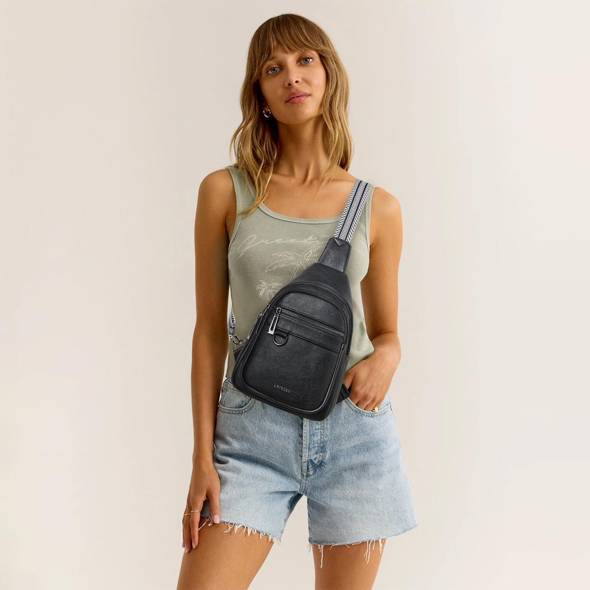 Bolso bandolera de 7L para mujeres y hombres, de cuero vegano, bolsos cruzados, riñonera, monedero, mochila sobre el hombro, bolsa antirrobo de viaje