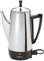 Cafetera eléctrica Presto, de acero inoxidable, rinde 12 tazas, ninguno , Plateado