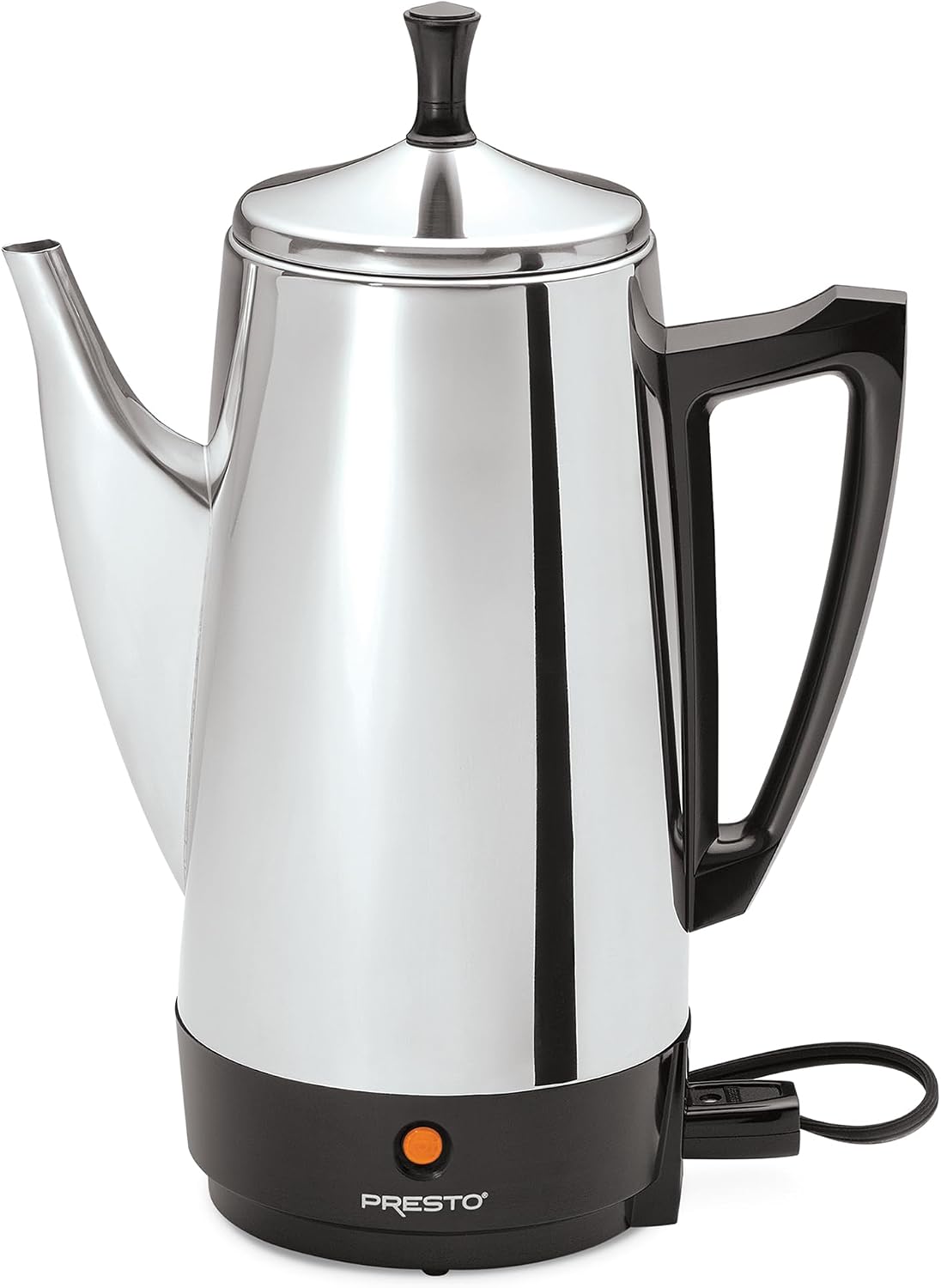 Cafetera eléctrica Presto, de acero inoxidable, rinde 12 tazas, ninguno , Plateado