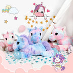 Muiteiur Peluche de unicornio rosa de 31.6 pulgadas, unicornio de peluche