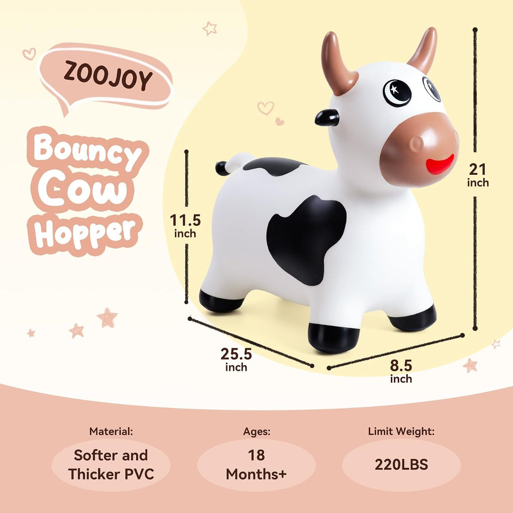 Cow Bouncy Animal Hopper | Caballo Saltarín para Niños Pequeños de 18M+
