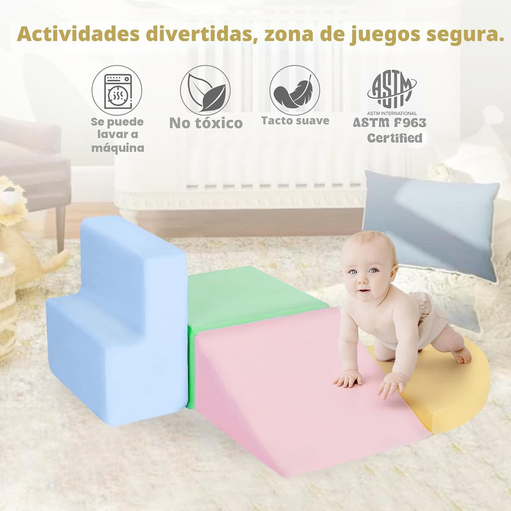 Climbing Toys para 1 Year Old,4-Piece Foam Baby Climbing Blocks para Toddlers