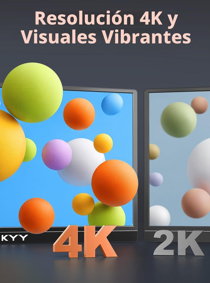 KYY Monitor portátil 4K de 15.6" Monitor portátil para portátil...