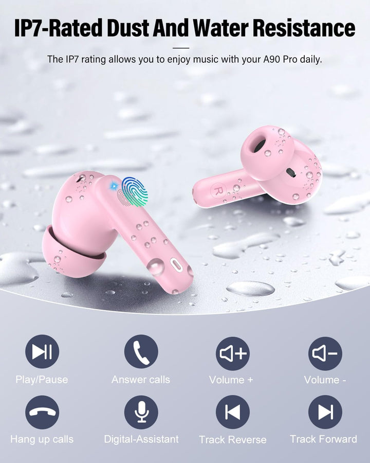 Auriculares inalámbricos, auriculares Bluetooth 5.4 con graves esté...