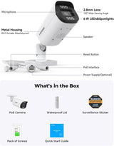 H.VIEW UltraHD 4K (8MP) Cámara IP POE de seguridad bala para exteri...