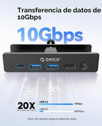 ORICO, ORICO-MH8P-BK-BP, hub USB de 4 puertos