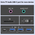 Conmutador KVM de 4 monitores para 4 computadoras HDMI + DisplayPort, conmutador KVM KCEVE DP con conector de audio, 8K @30Hz/4K @144Hz para 4 PC, comparte 4 displays y 4 dispositivos USB 3.0