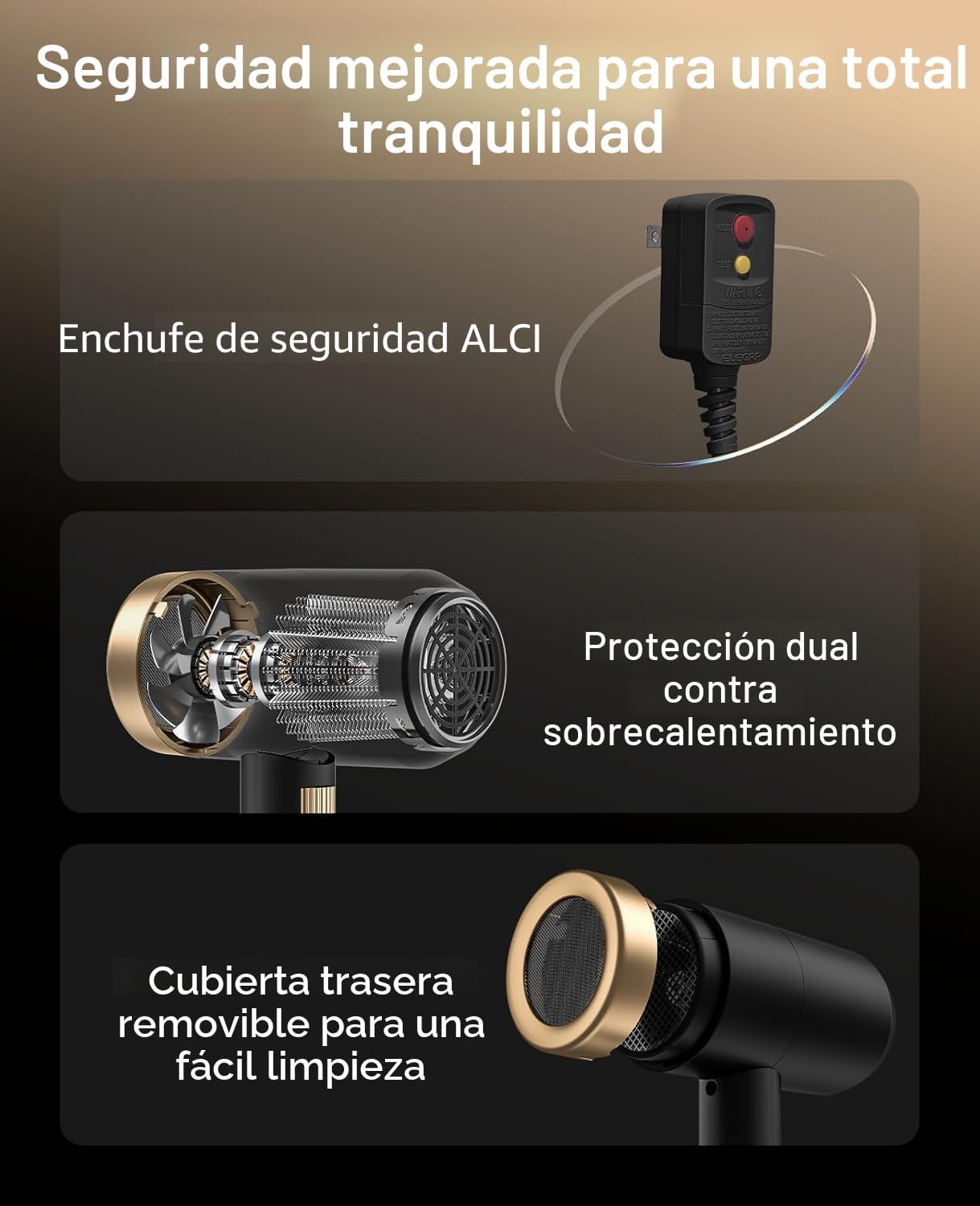Secador de pelo, secador de pelo CONFU con difusor, secador de pelo...
