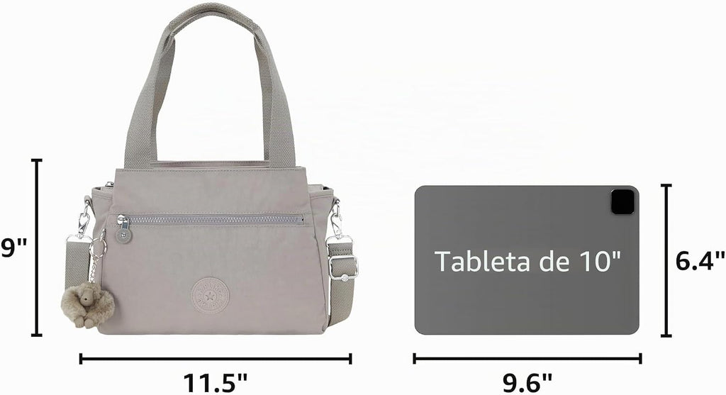 Kipling Elysia Bolso Bandolera Convertible Sólido, Gris