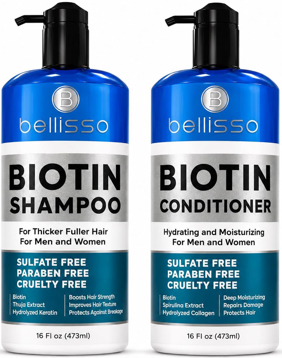 BELLISSO - Set de champú y acondicionador con biotina, tratamiento...