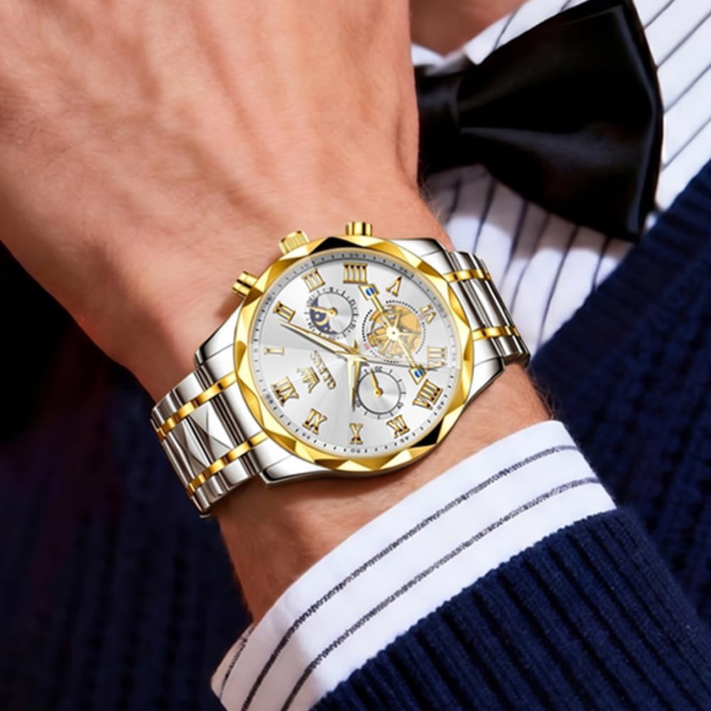 OLEVS Reloj para Hombres Clásico de Negocios en Acero Inoxidable Reloj para Hombre