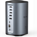 ORICO Estación de acoplamiento para monitor triple USB-C con 3 puertos HDMI, base USB C 15 en 1 para MacBook Pro M1/M2/Windows, 7 puertos USB, Ethernet, 100 W PD, lector de tarjetas SD/TF, audio de