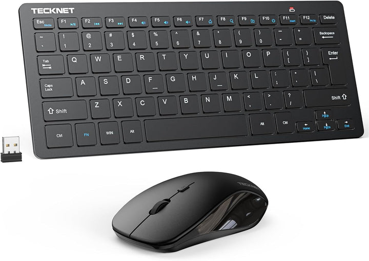 TECKNET Combo de Teclado y Ratón Inalámbrico, Mini Teclado de Compu...