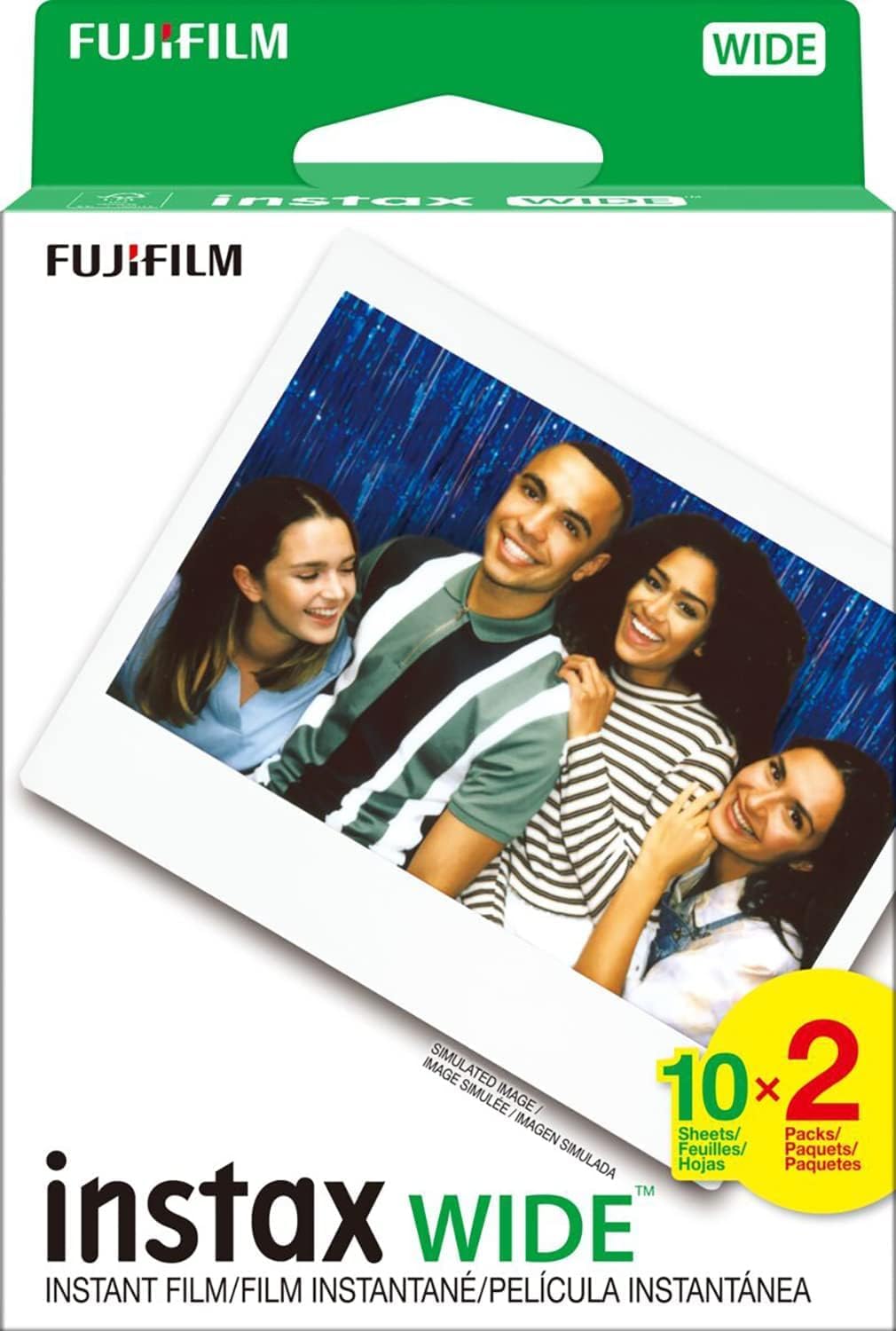 Fujifilm Instax Wide paquete doble de película instantánea con paño...