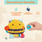 B. toys Fuzzy Buzzy Bee - Juguete sensorial de peluche para bebé, abeja