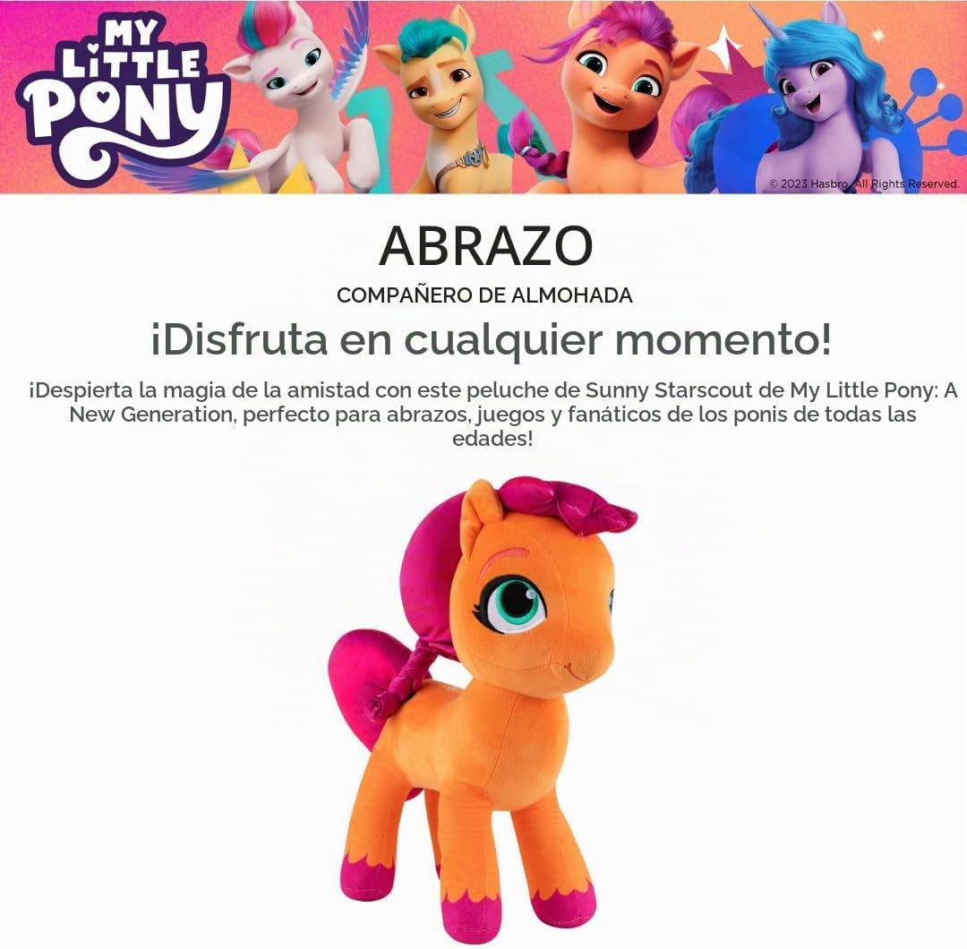 Almohada de peluche súper suave My Little Pony Sunny para niños, talla única, de Franco