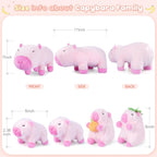 SuzziPals Peluche Capybara rosa 5 en 1 con bebés en el interior