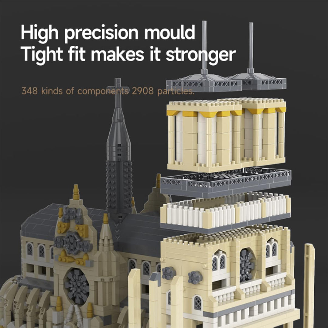 GOTIMON Micro Mini Catedral de Notre Dame - Juego de bloques de con...