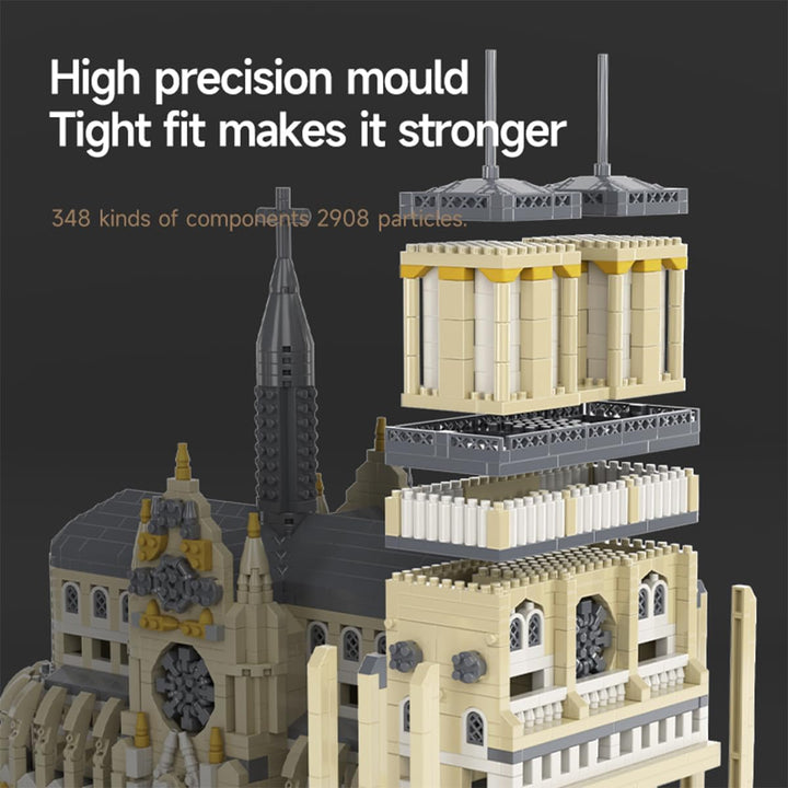 GOTIMON Micro Mini Catedral de Notre Dame - Juego de bloques de con...