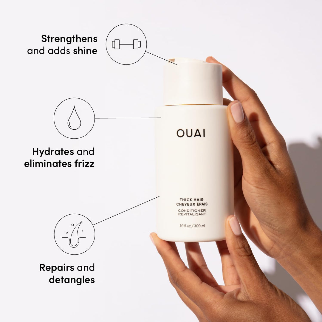 OUAI Juego de champú y acondicionador para cabello grueso, champú y...