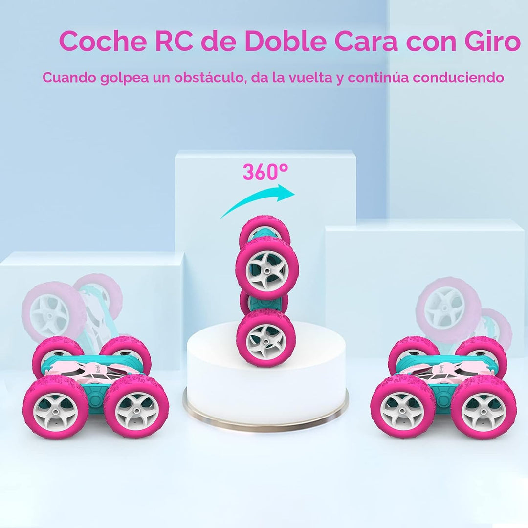 Auto a control remoto para niñas, auto a control remoto rosa de dob...