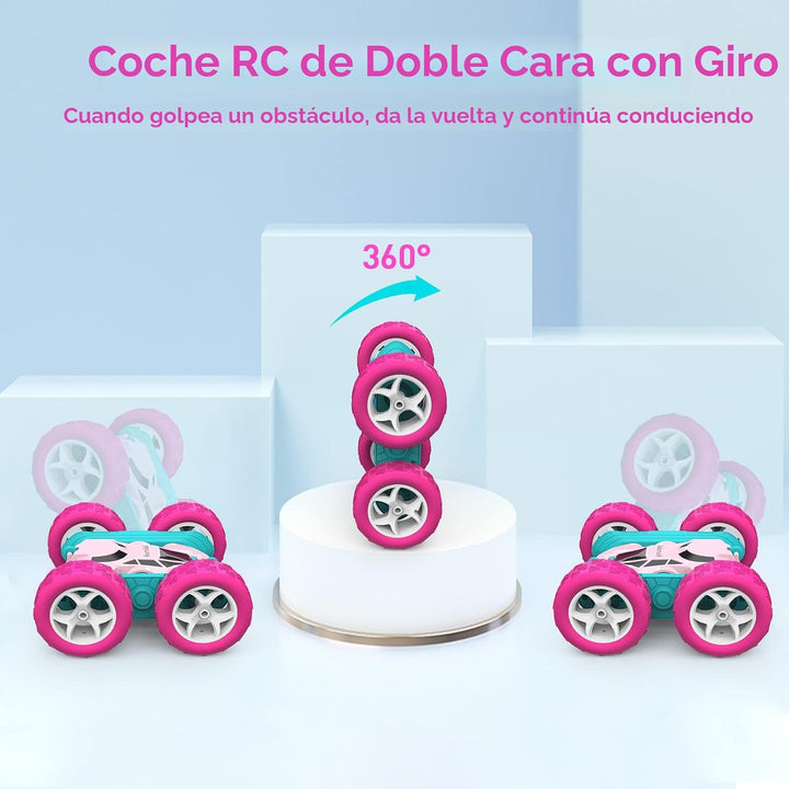 Auto a control remoto para niñas, auto a control remoto rosa de dob...