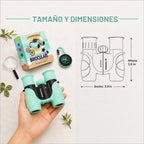 Binoculares para niños – Juguete perfecto para niños pequeños y niñas – Juego extenso que incluye lupa y brújula – Potente aumento 8 x 21 – niños de 3 a 12 años para niños pequeños