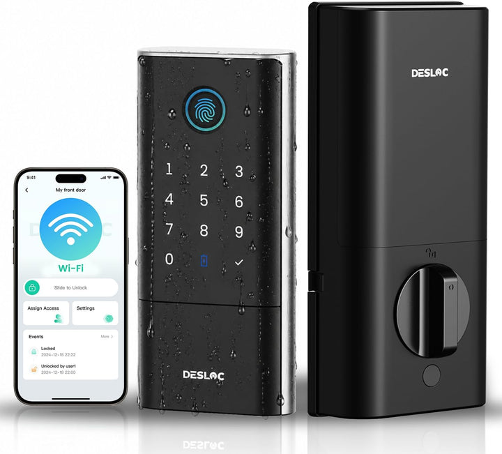 DESLOC Smart Lock K120 con huella digital GPT 3D, batería de 15,000...