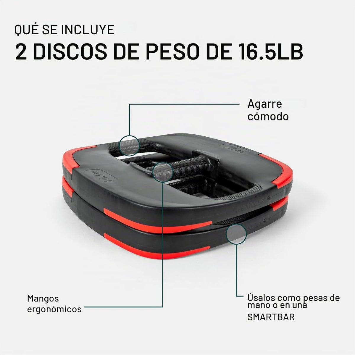 Les Mills SMARTBAR Discos de Peso Ergonómicos de Doble Propósito