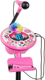 VTech Kidi Star - Máquina de karaoke de lujo, 2 micrófonos con adaptador de CA, color rosa