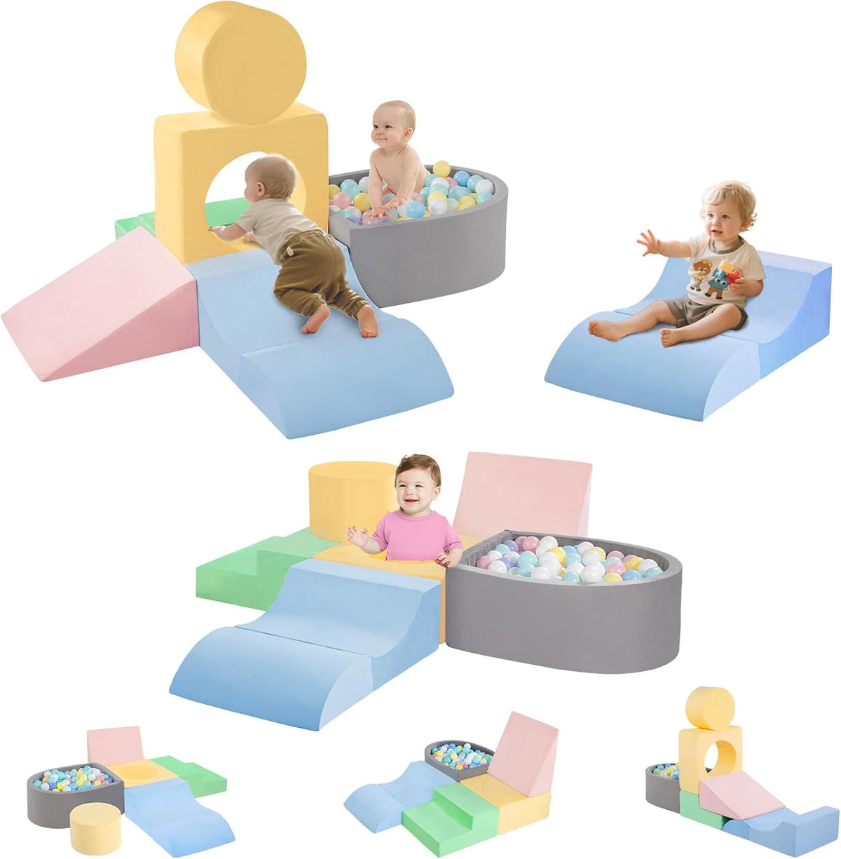 6-Piece Foam Climbing Blocks, Climbing toys para 1 Year Old, Soft Play Set