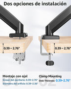 Soporte de escritorio con brazo de monitor doble para pantallas de máximo
